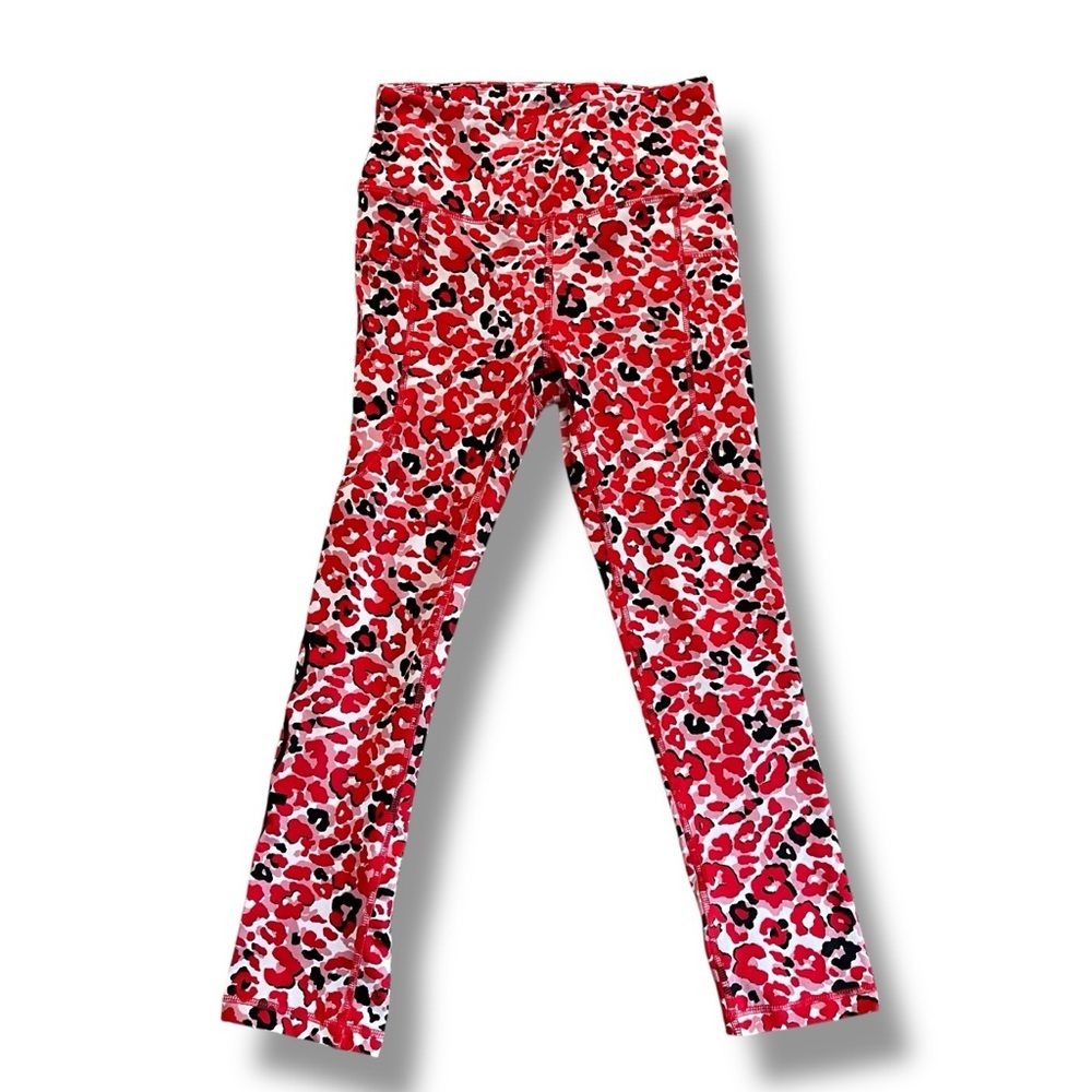 Bebe Sport Red and Black Patterned Leggings